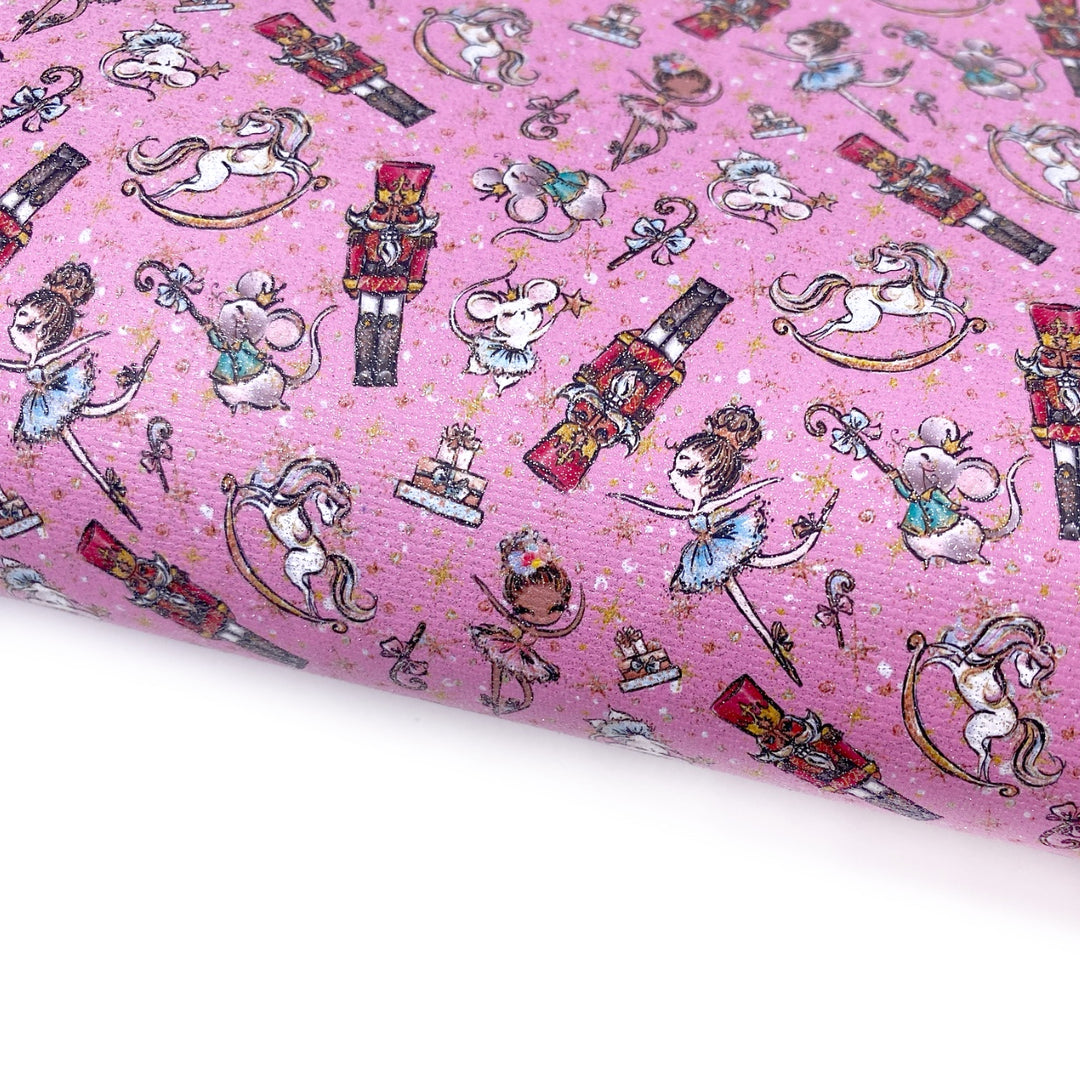 Candy Pink Nutcracker Lux Premium Canvas Bow Fabrics