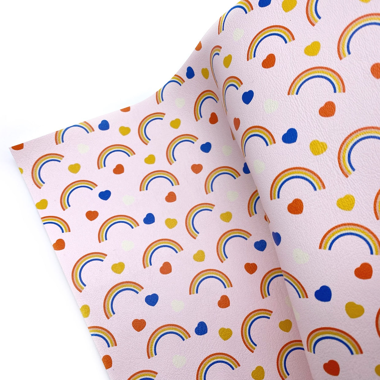 Retro Rainbows Premium Faux Leather Fabric Sheets