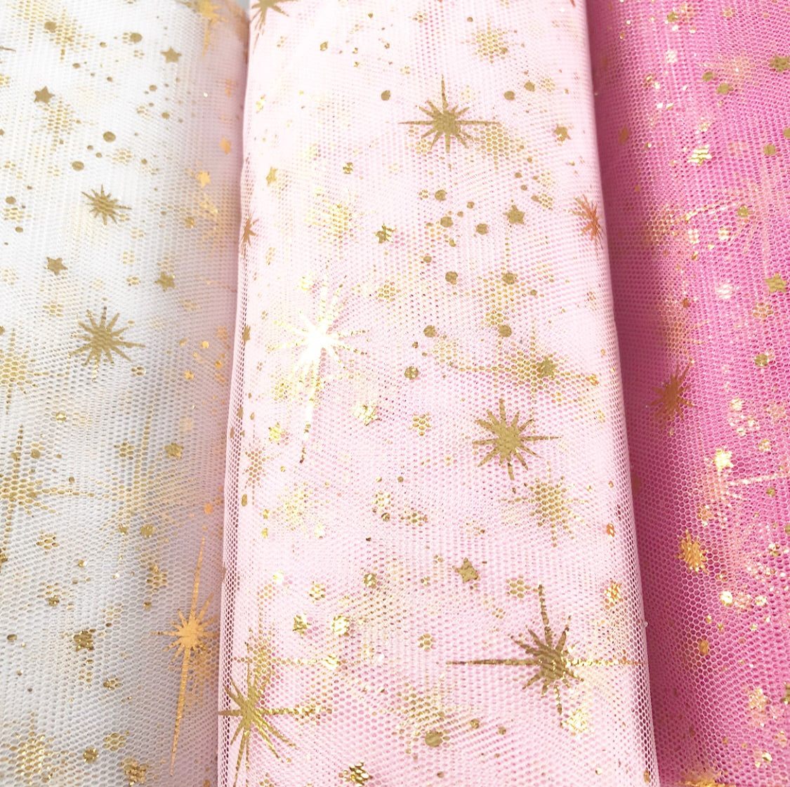 Luxury Foil Unicorn Star Tulle Fabric