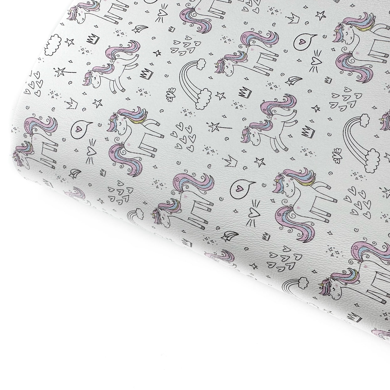 Candy the Little Unicorn Premium Faux Leather Fabric Sheets