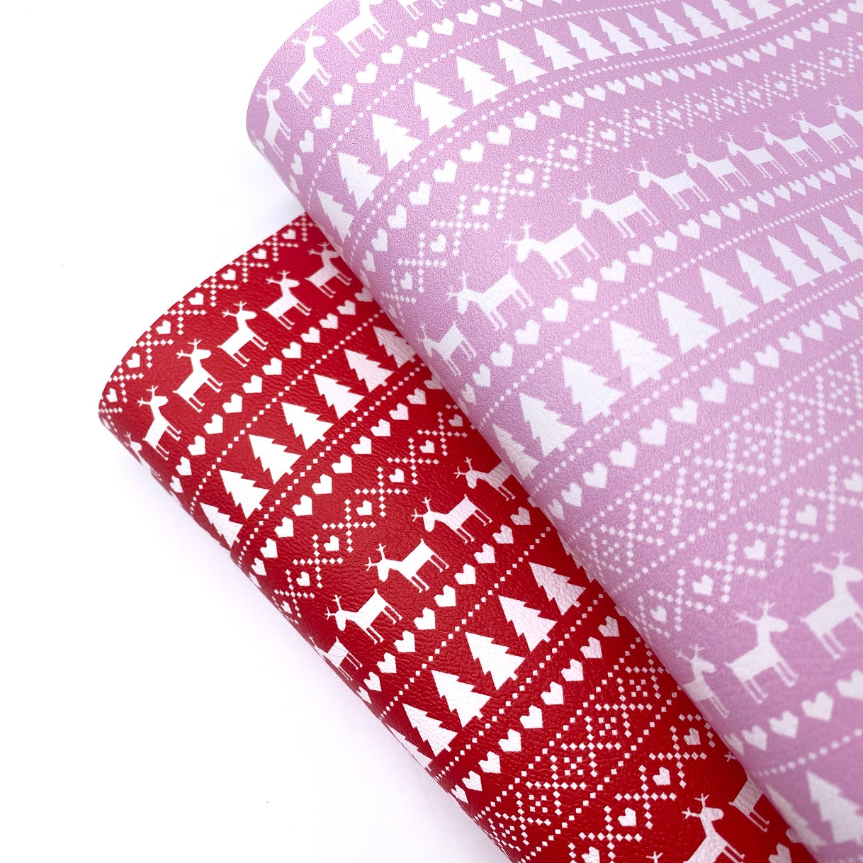 Fairisle Christmas Sweater Premium Faux Leather Fabric Sheets