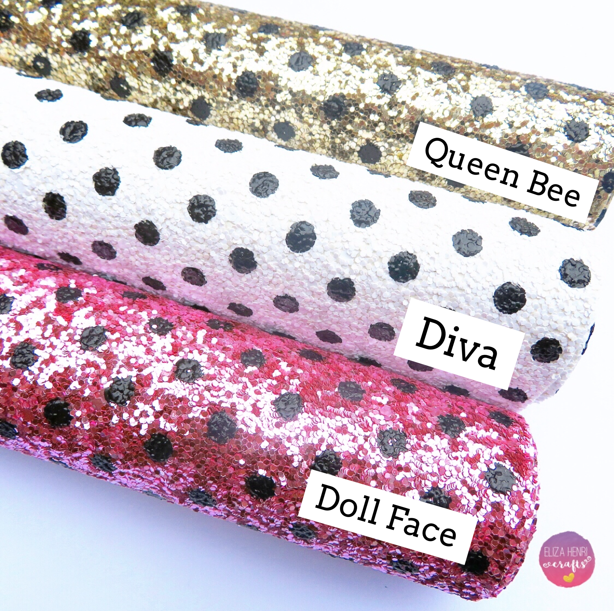 NEW Polka Dot Chunky Glitter Fabric Collection