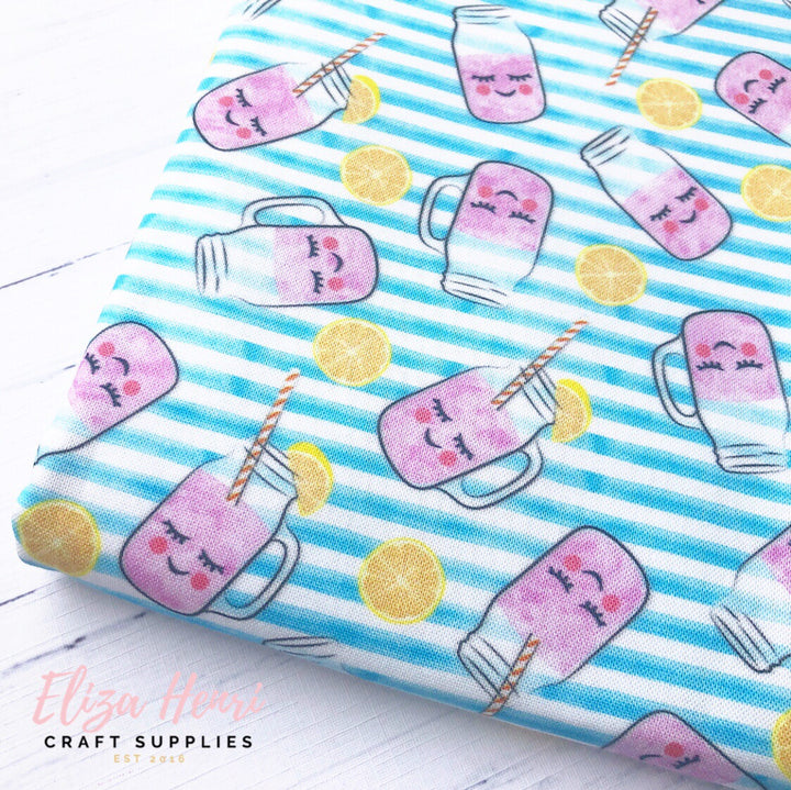 Kawaii Lemonade Stripe Artisan Fabric Felt