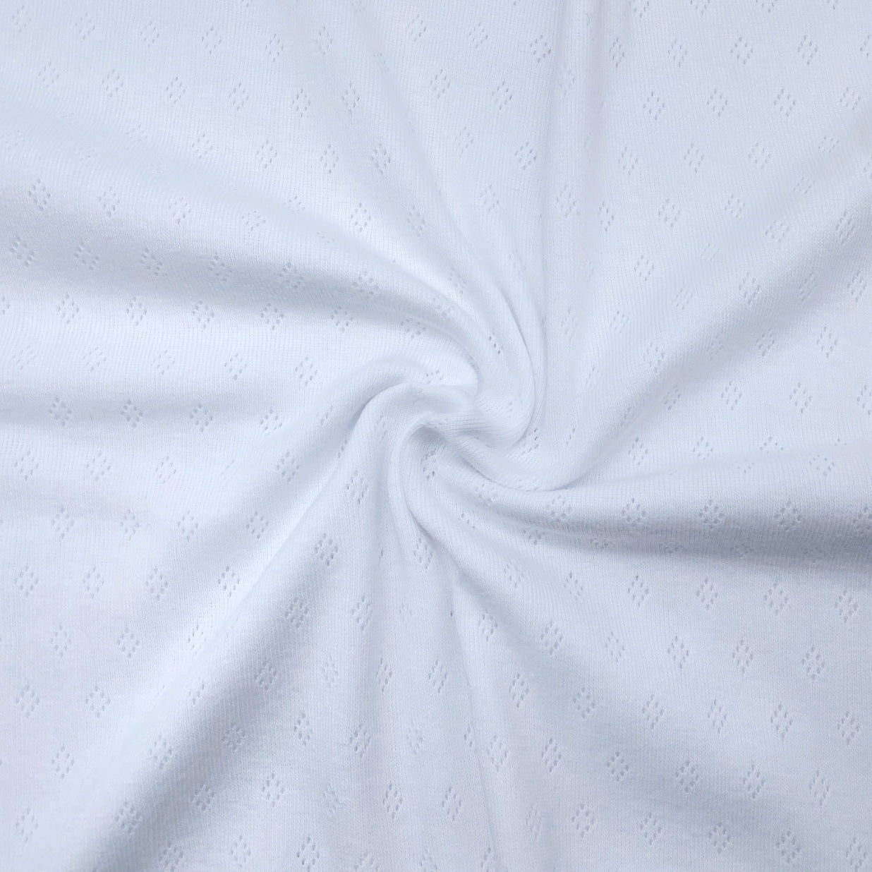 White Knitted Pointelle Jersey Fabric