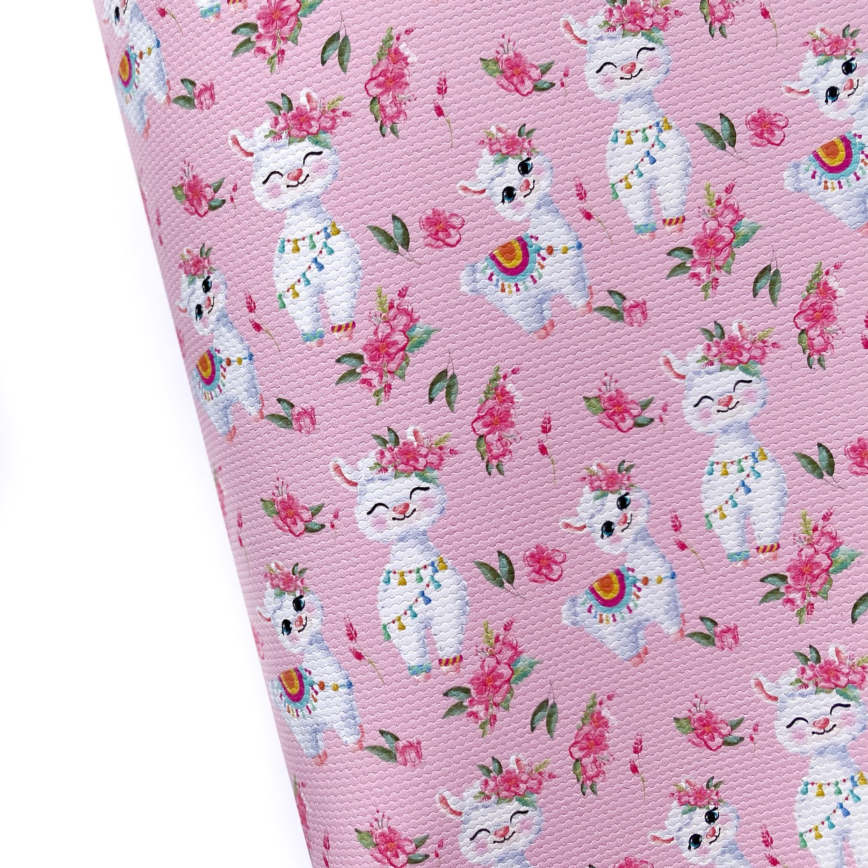 Mama Llama Pink Lux Premium Canvas Bow Fabrics