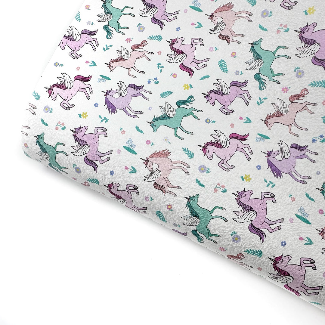 Pegasus Unicorns Premium Faux Leather Fabric Sheets