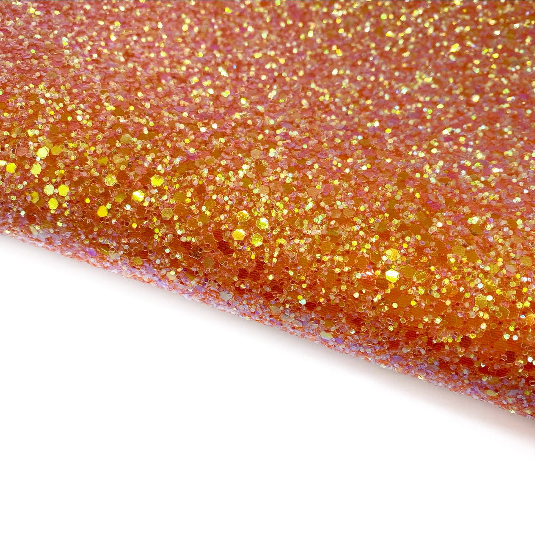 Sunset Orange Fairytales Lux Premium Chunky Glitter Fabric