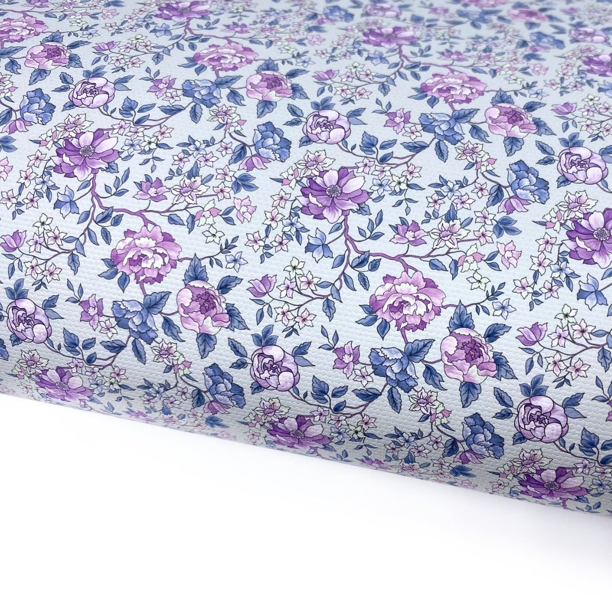 Mint & Lilac Floral Lux Premium Printed Bow Fabric