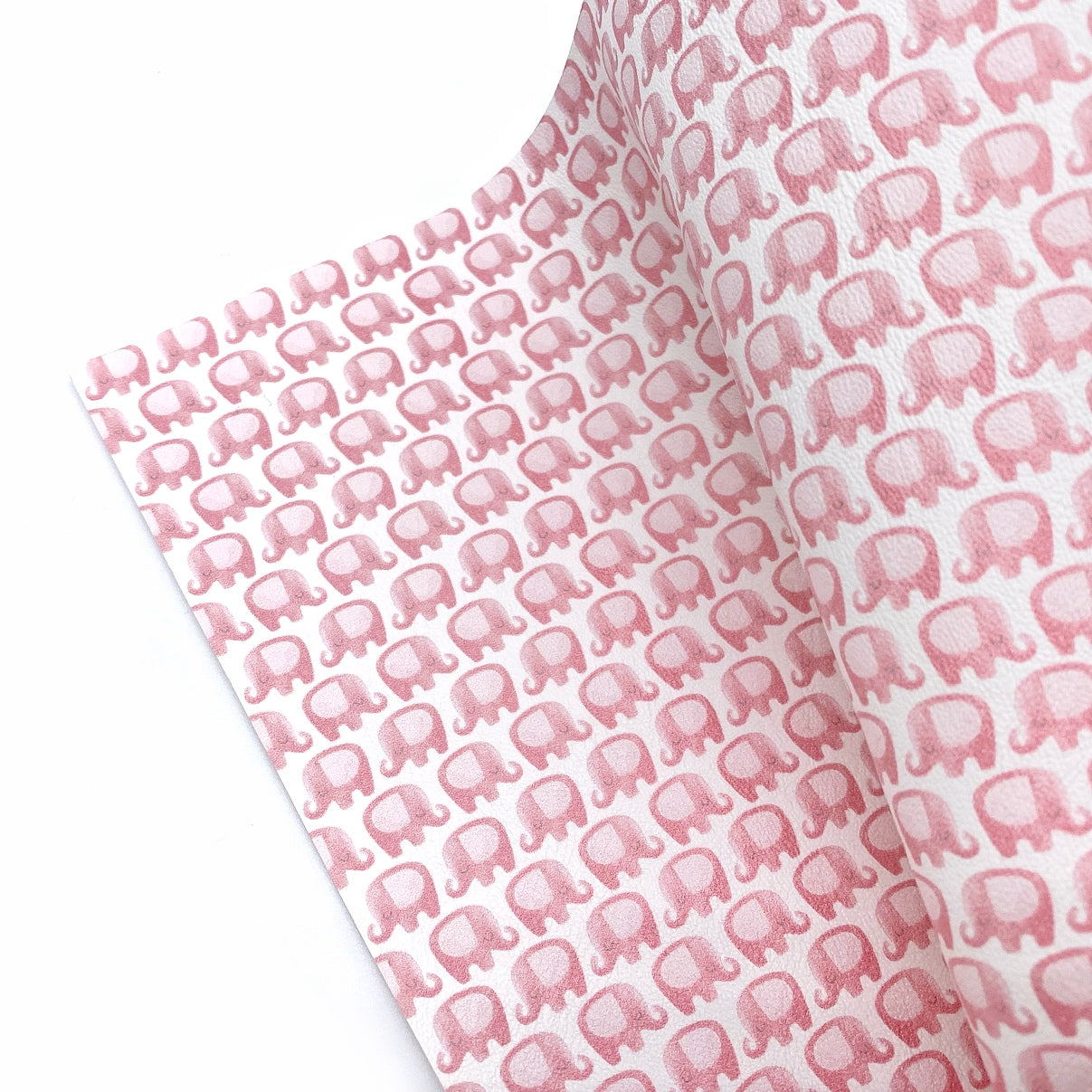Pink Elephants Premium Faux Leather Fabric Sheets