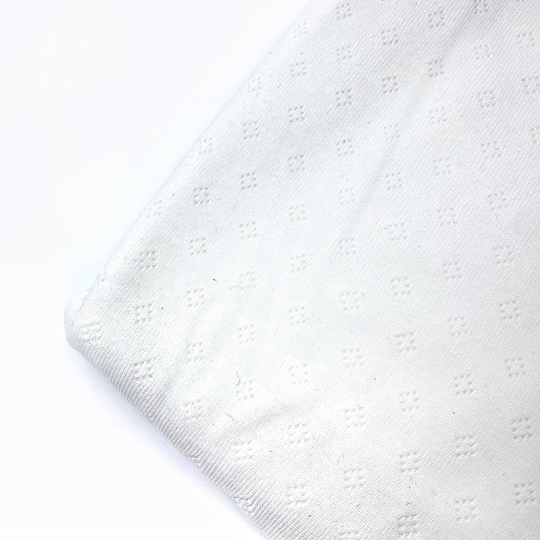 Cream Knitted Pointelle Jersey Fabric