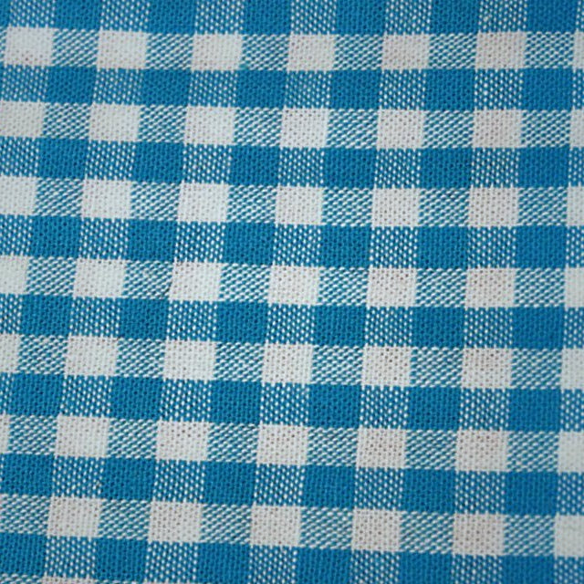 Turquoise 1/4'' Gingham Cotton Fabric