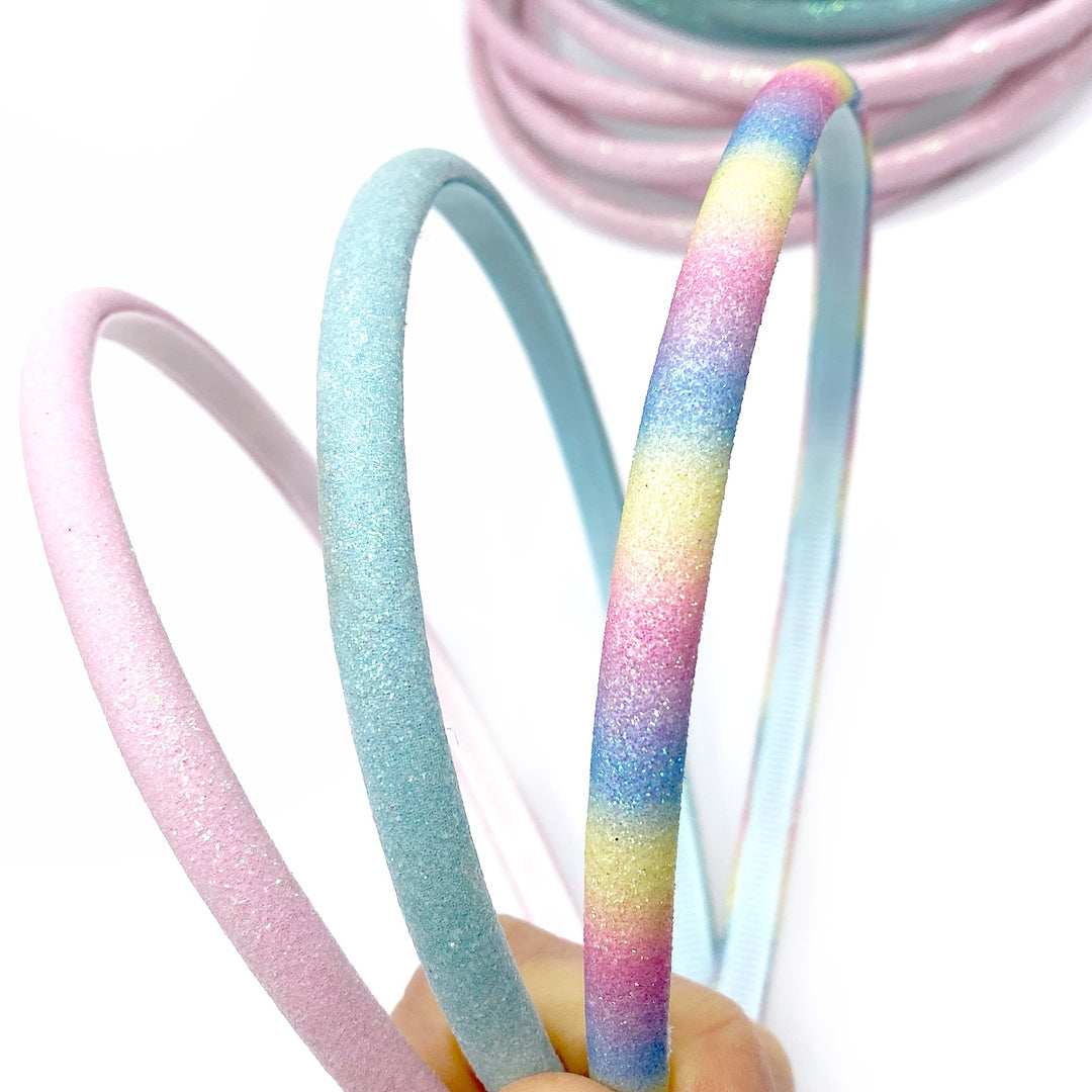 Fine Pastel Glitter Hairbands