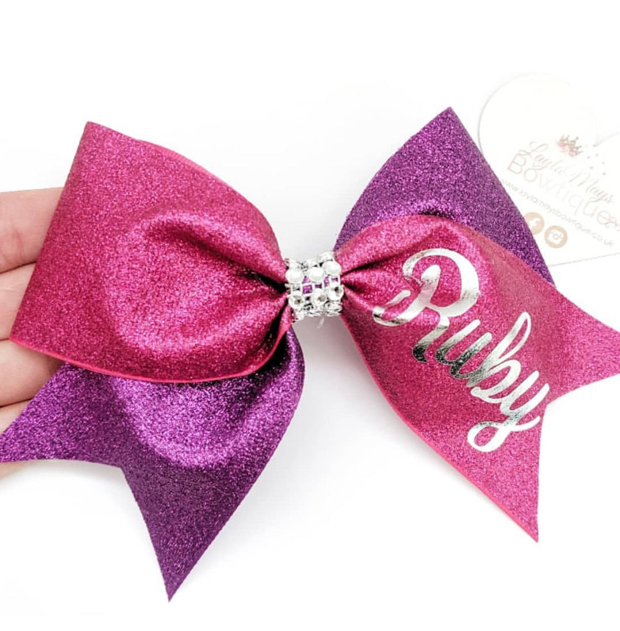 Purple Glitter Grosgrain Ribbon 3'' - Eliza Henri Craft Supply