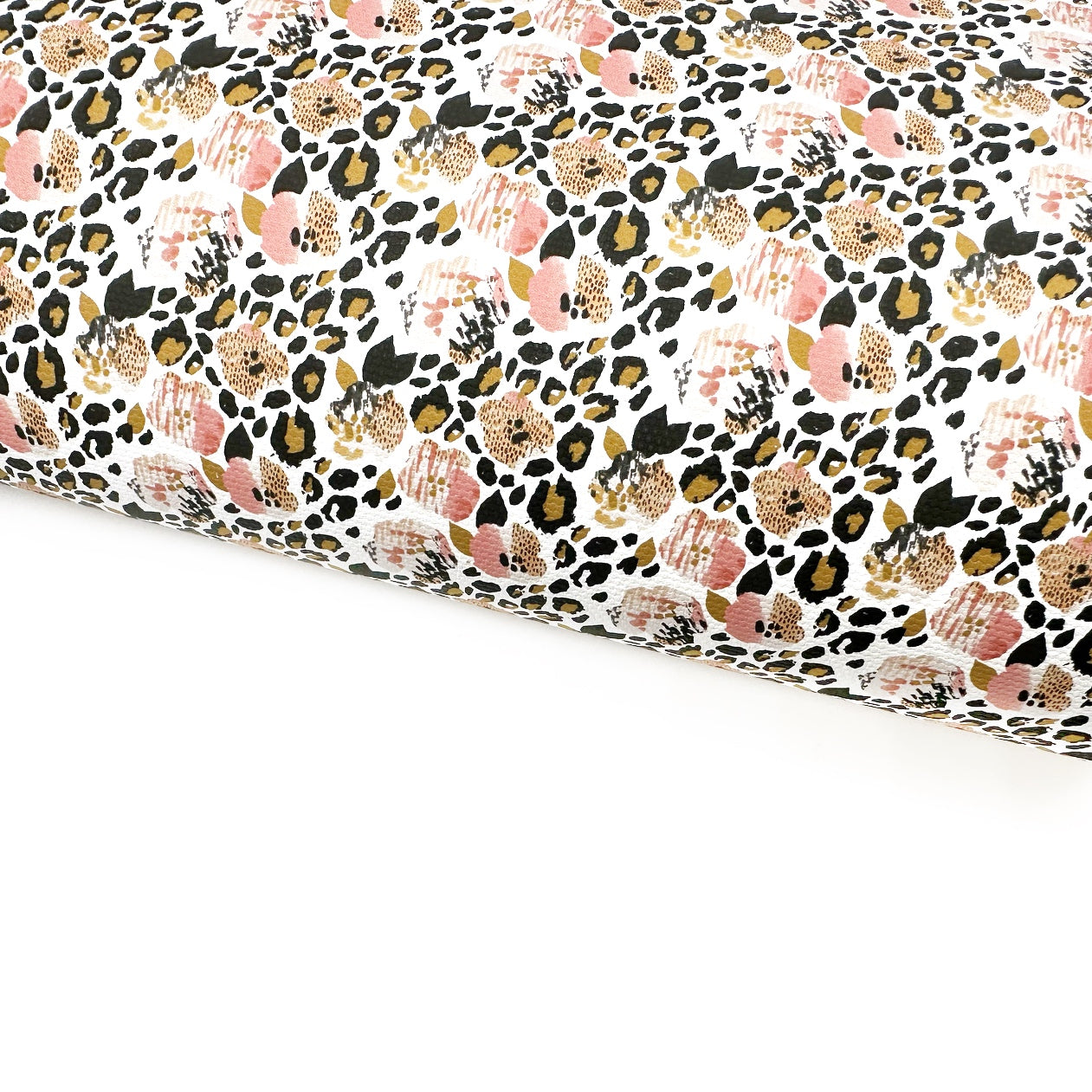 Blush Leopard Blooms Lux Premium Canvas Bow Fabrics