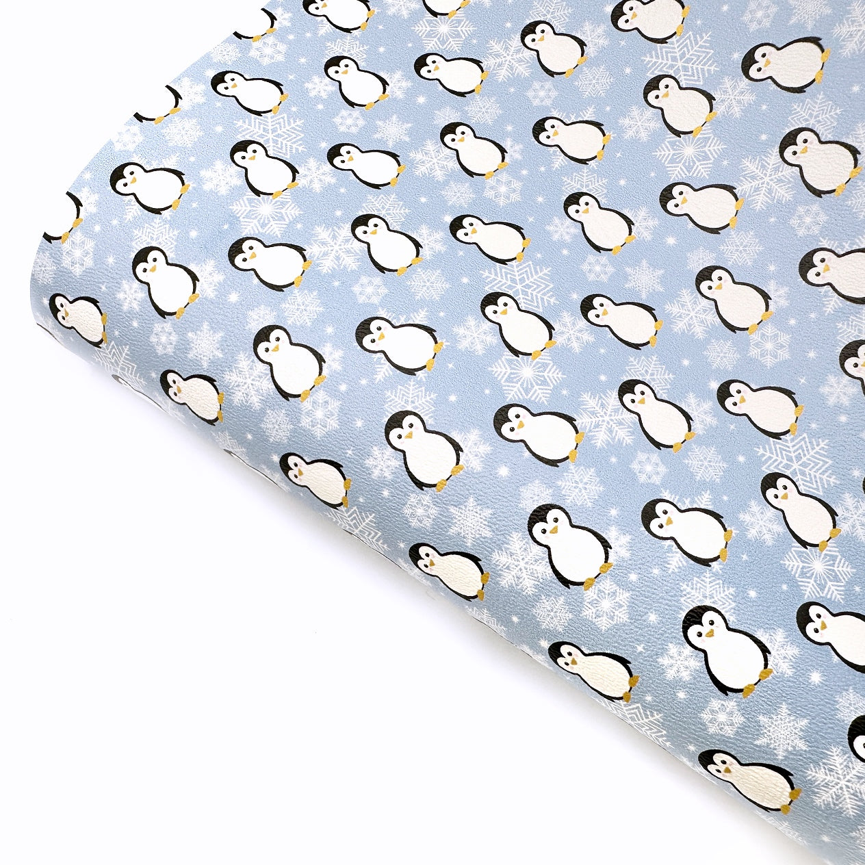 Frosty Penguins Premium Faux Leather Fabric Sheets