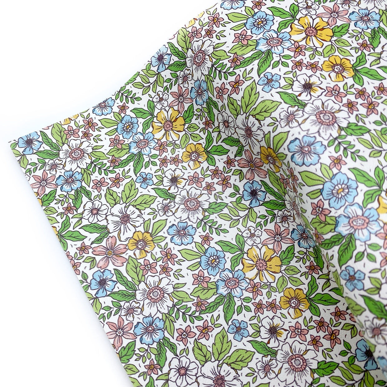 Summer Garden Floral Premium Faux Leather Fabric Sheets