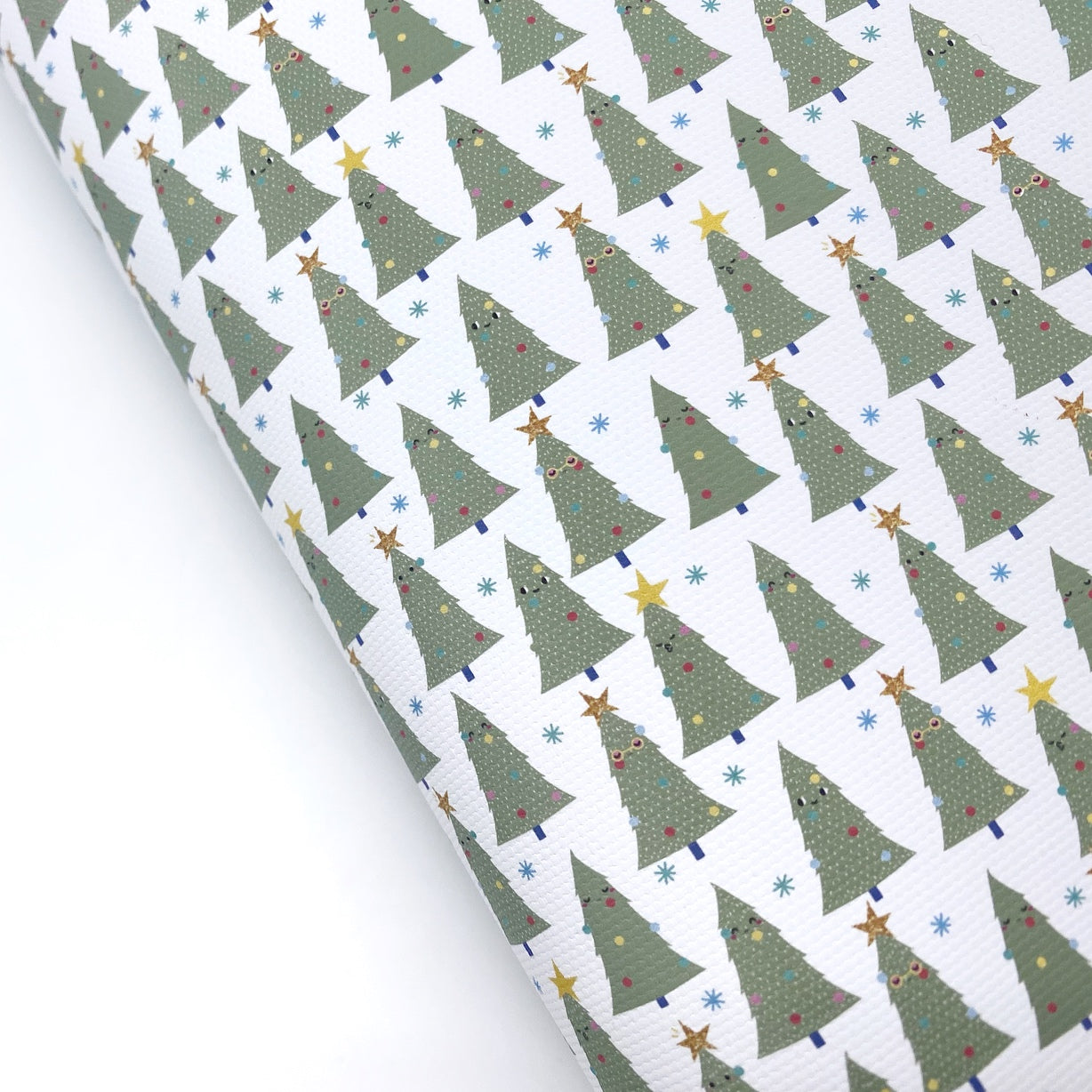 Cute Little Christmas Trees Lux Premium Canvas Bow Fabrics