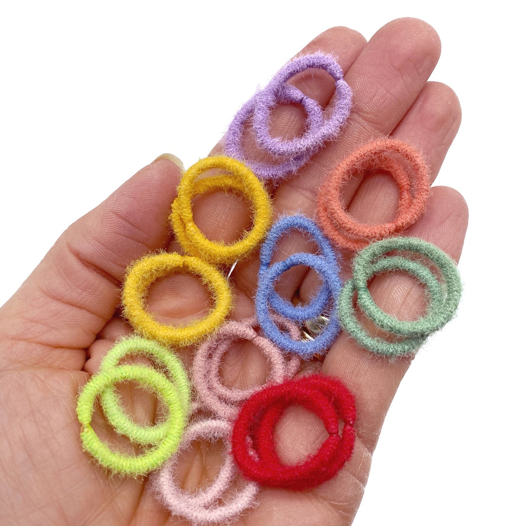 Fluffy Nylon Piggies- Soft Bobbles- Pack of 4