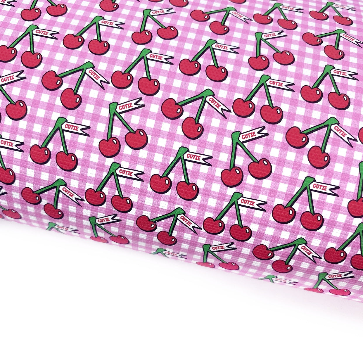 Cutie Cherries Retro Lux Premium Printed Bow Fabric