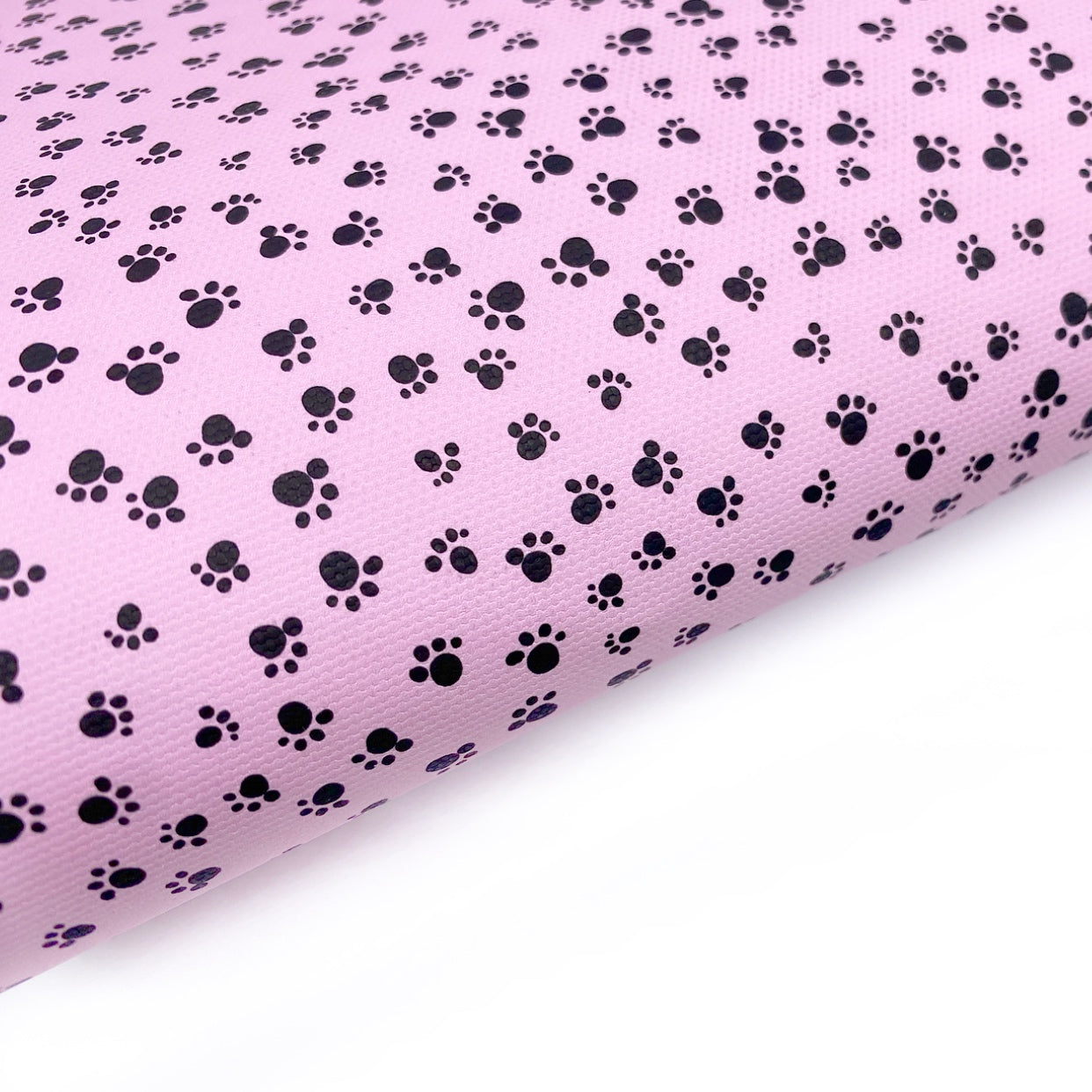 Pretty Pink Puppy Paws Lux Premium Canvas Bow Fabrics