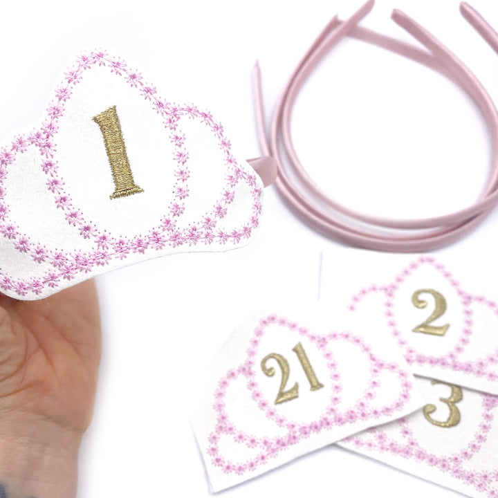 Birthday Crown Tiara Number Headband Slider Felties