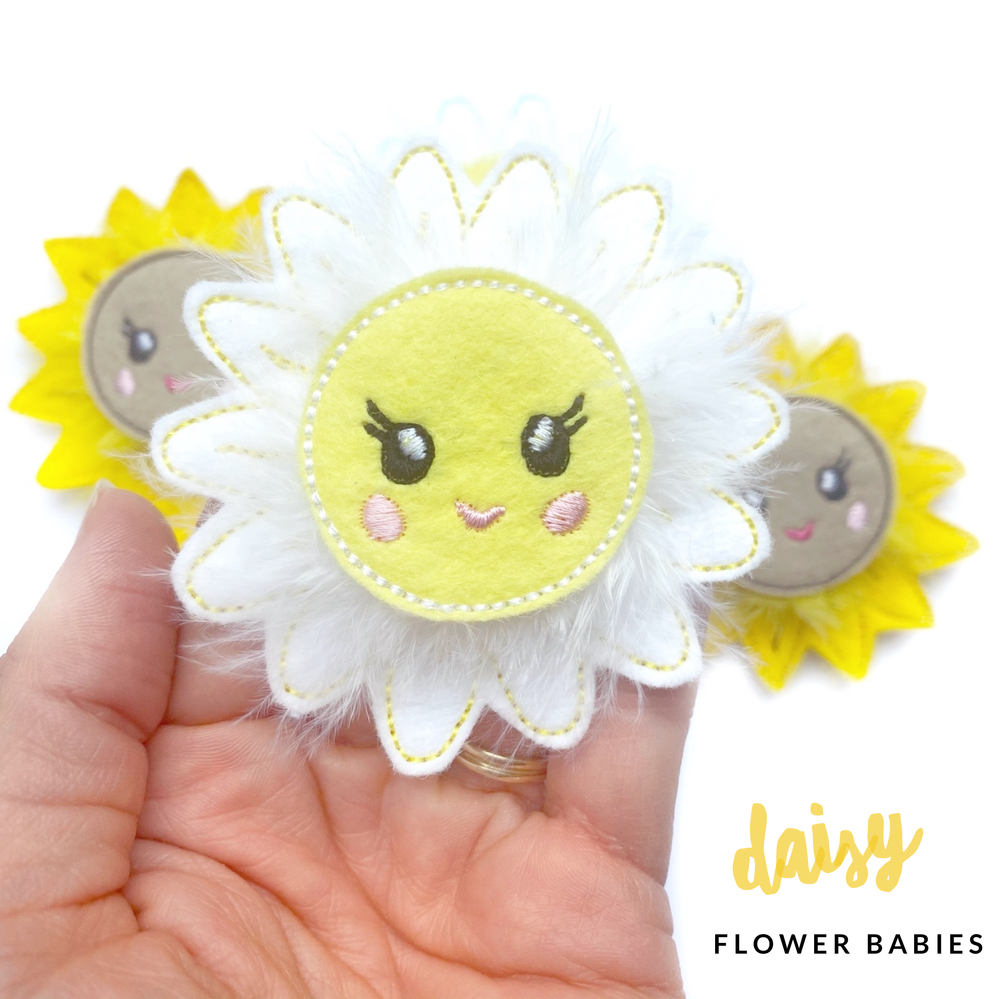 Daisy Flower Felties- Fluffy Flower Babies