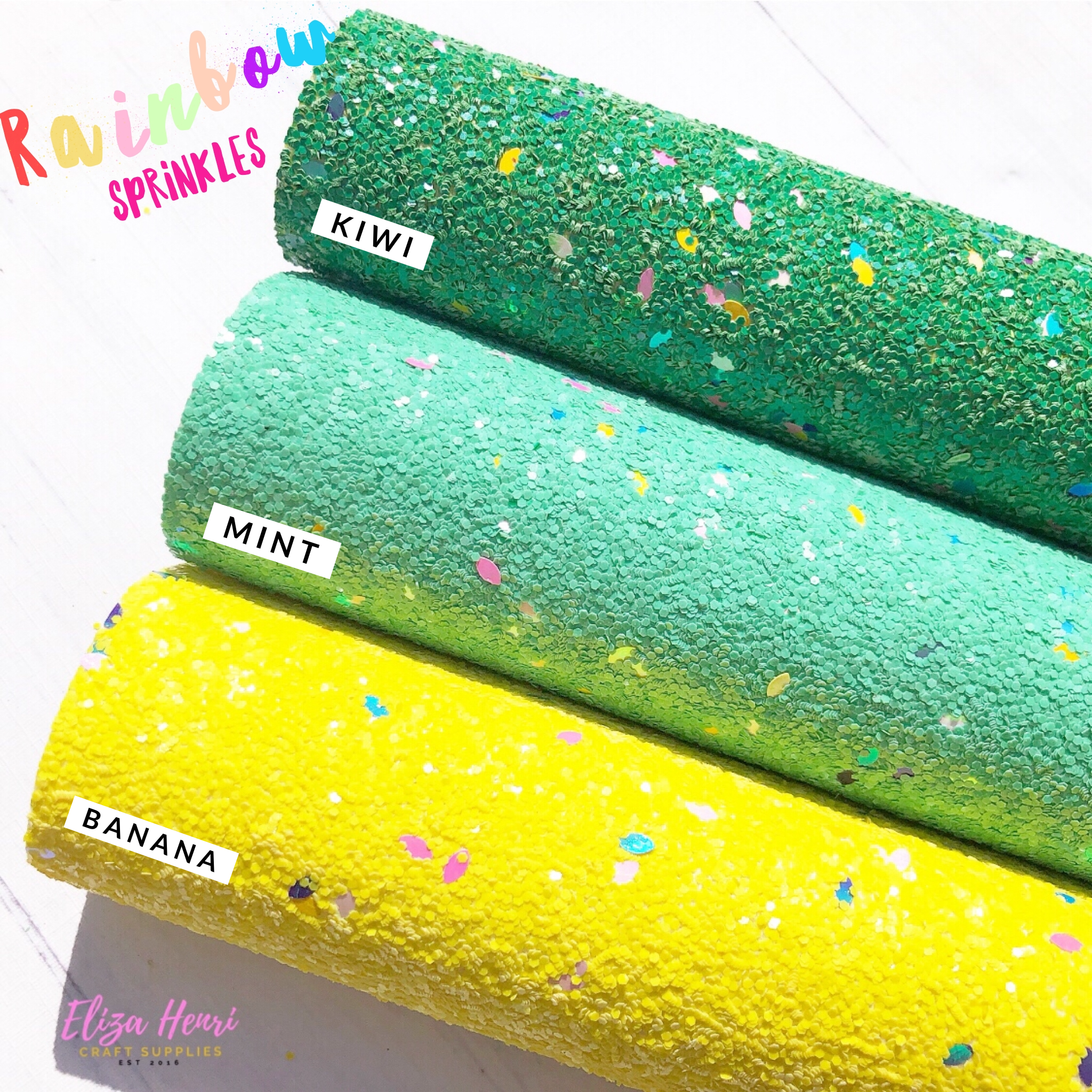 Rainbow Sprinkles Chunky Glitter Fabric