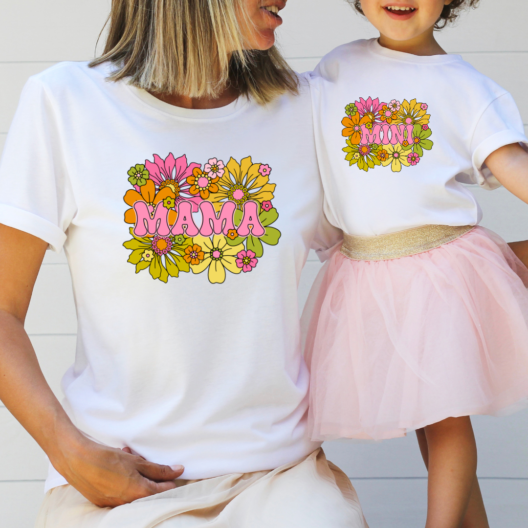 Mama Bright Summer Floral DTF Full Colour Iron on T Shirt Transfers