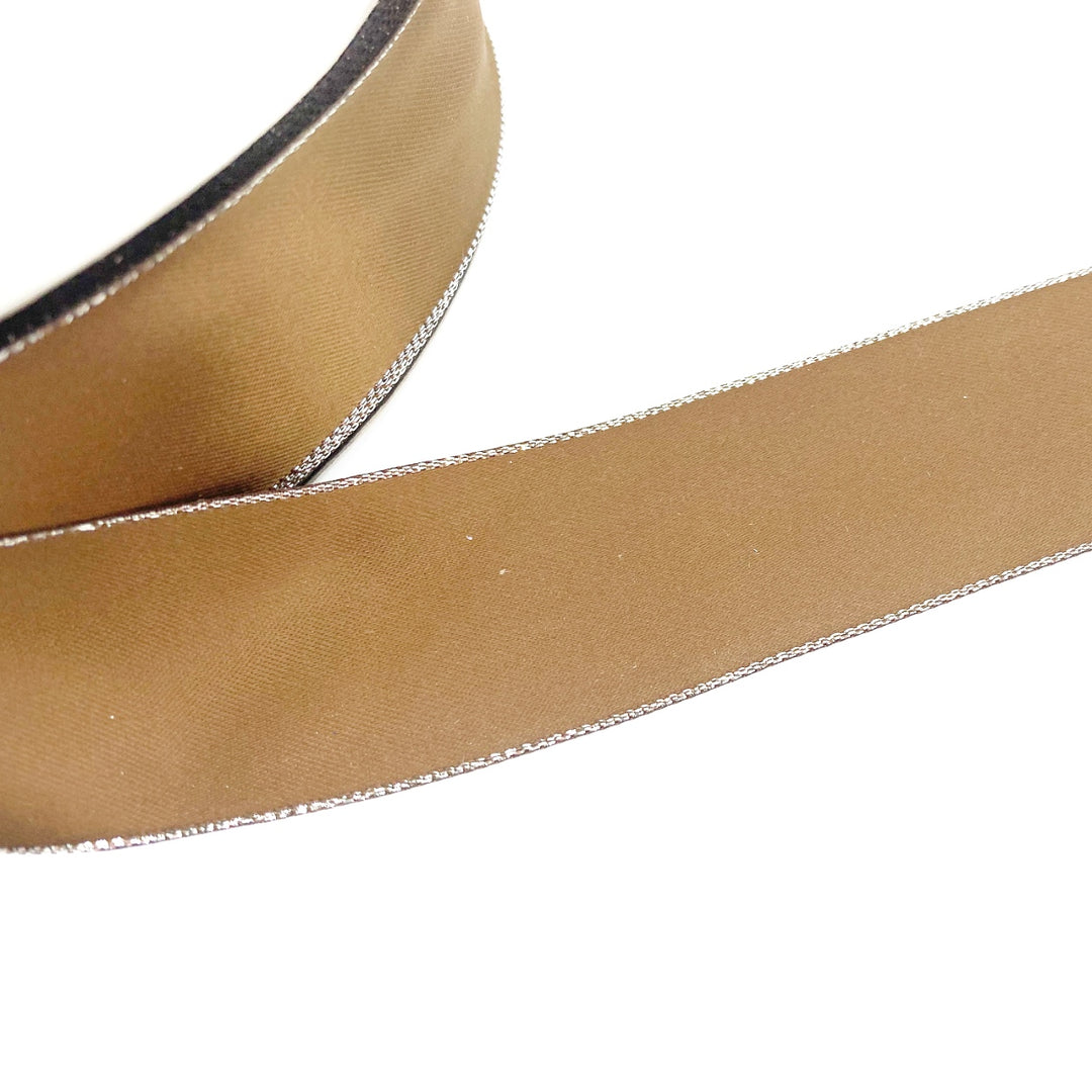 Luxury Sparkle Silver Edged Satin Ribbon 1.5''