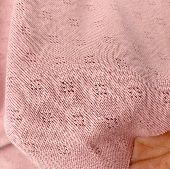 Baby Pink Knitted Pointelle Jersey Fabric