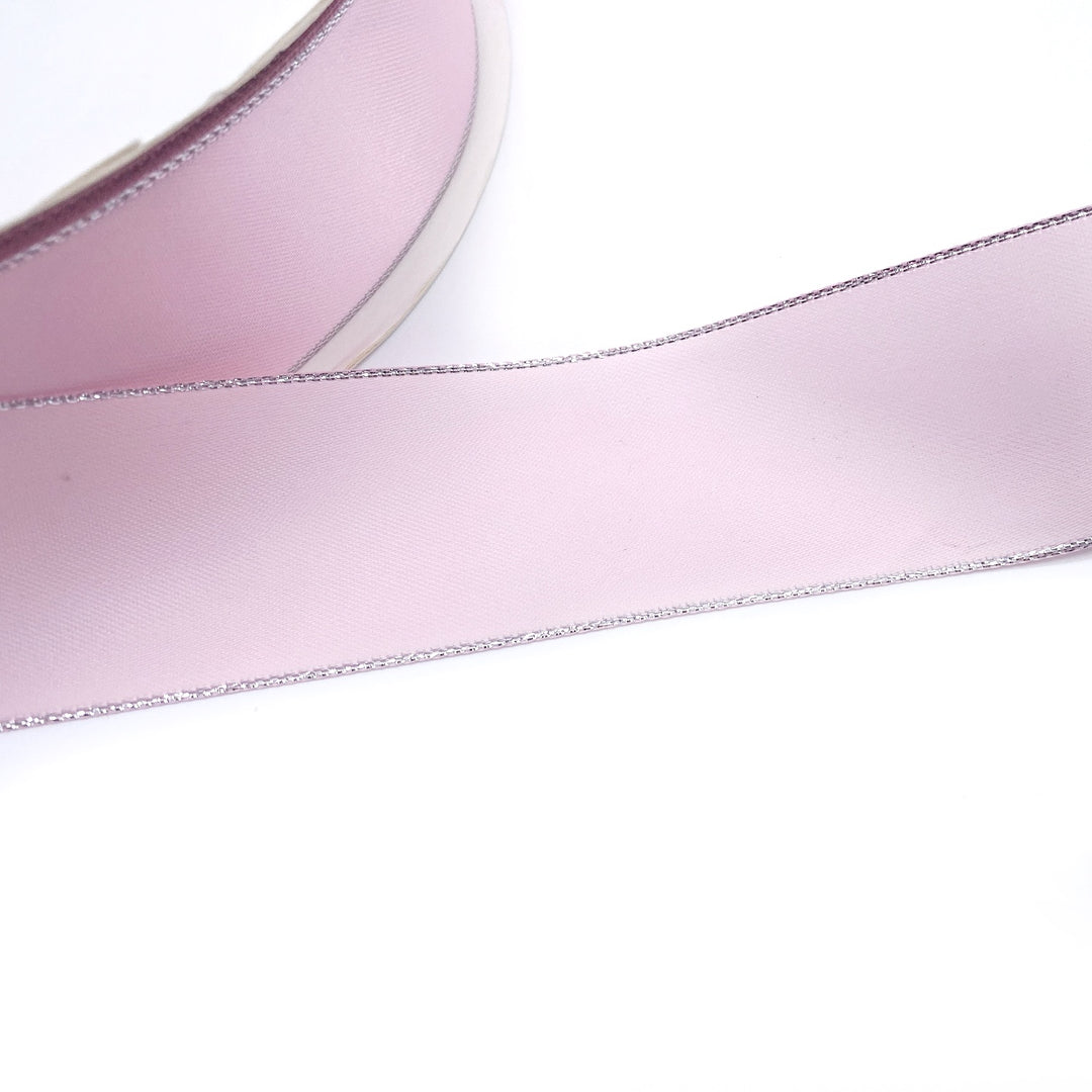 Luxury Sparkle Silver Edged Satin Ribbon 1.5''