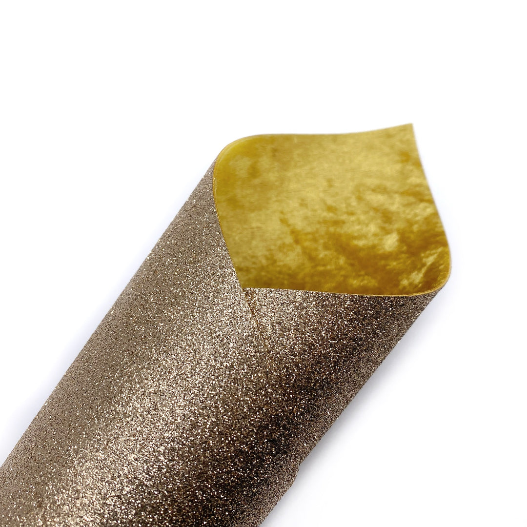 Double Sided Champagne Fine Core Glitter Fabric