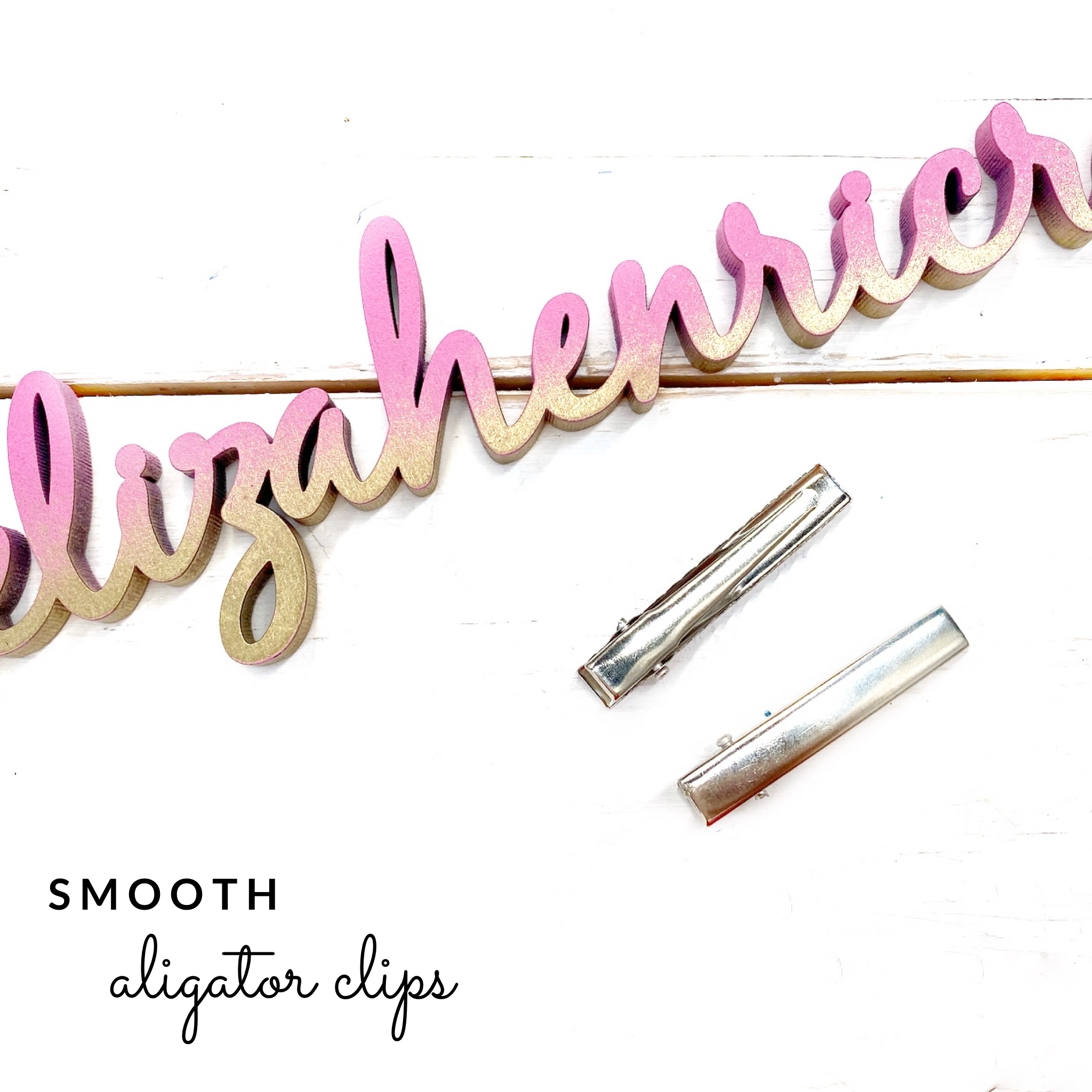 Smooth Hair Alligator Clips with teeth- Pack of 10 - 32mm, 40mm, 45mm, 55mm, 65mm, 75mm, 80mm or 95mm