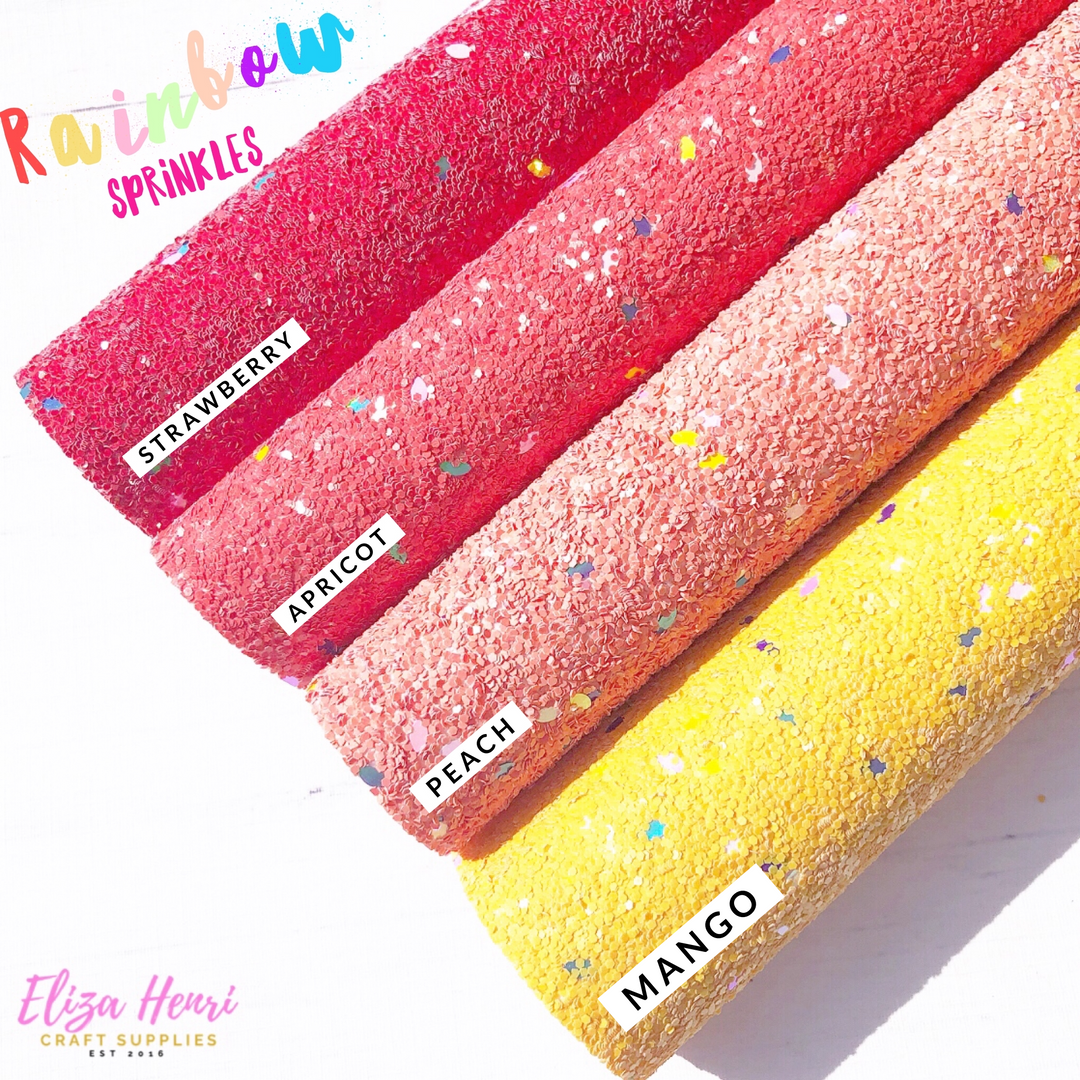 Rainbow Sprinkles Chunky Glitter Fabric