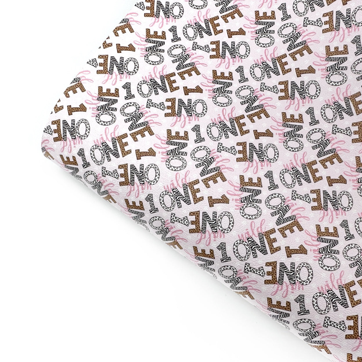 Wild One Pink Premium Faux Leather Fabric Sheets