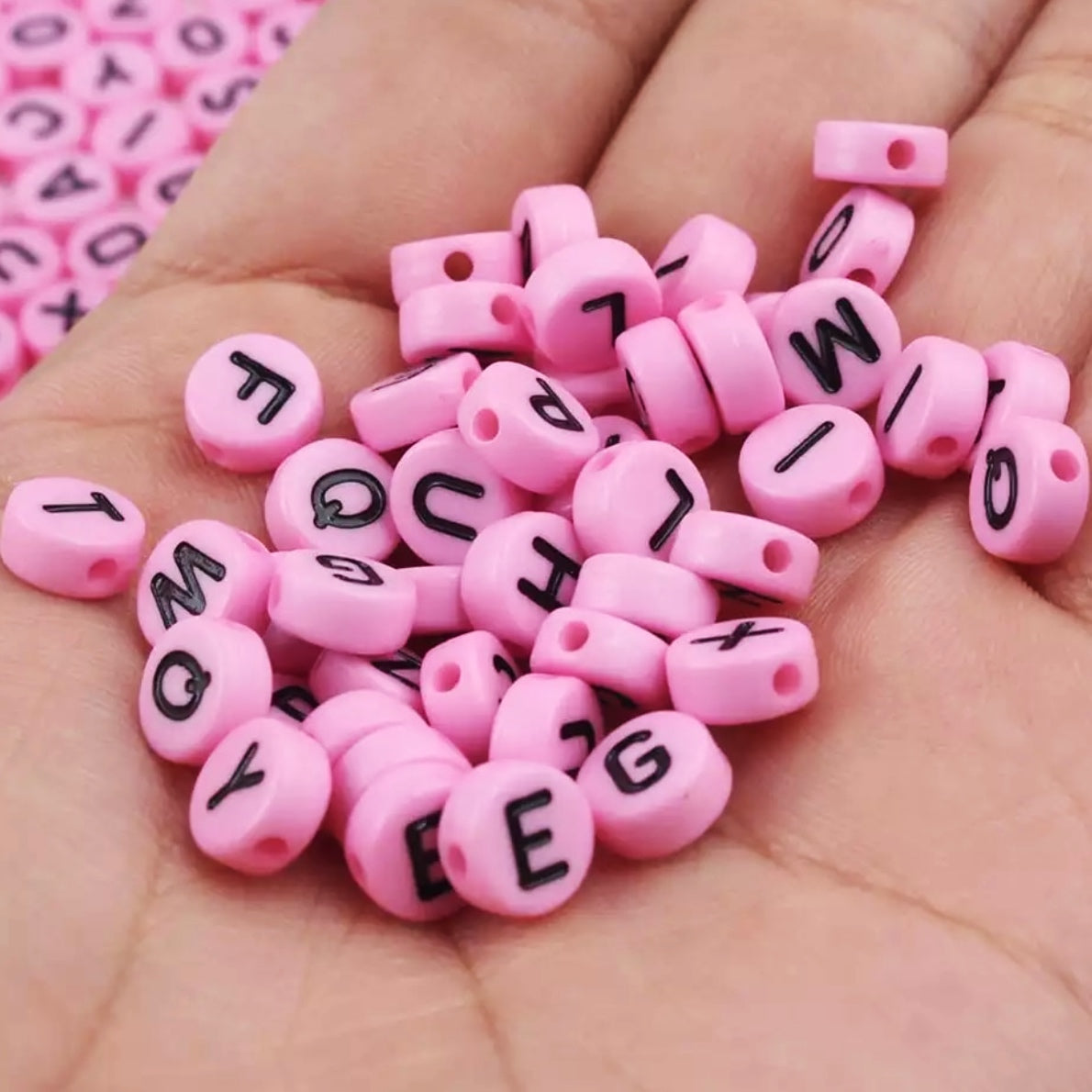 Pink & Black Acrylic Beads