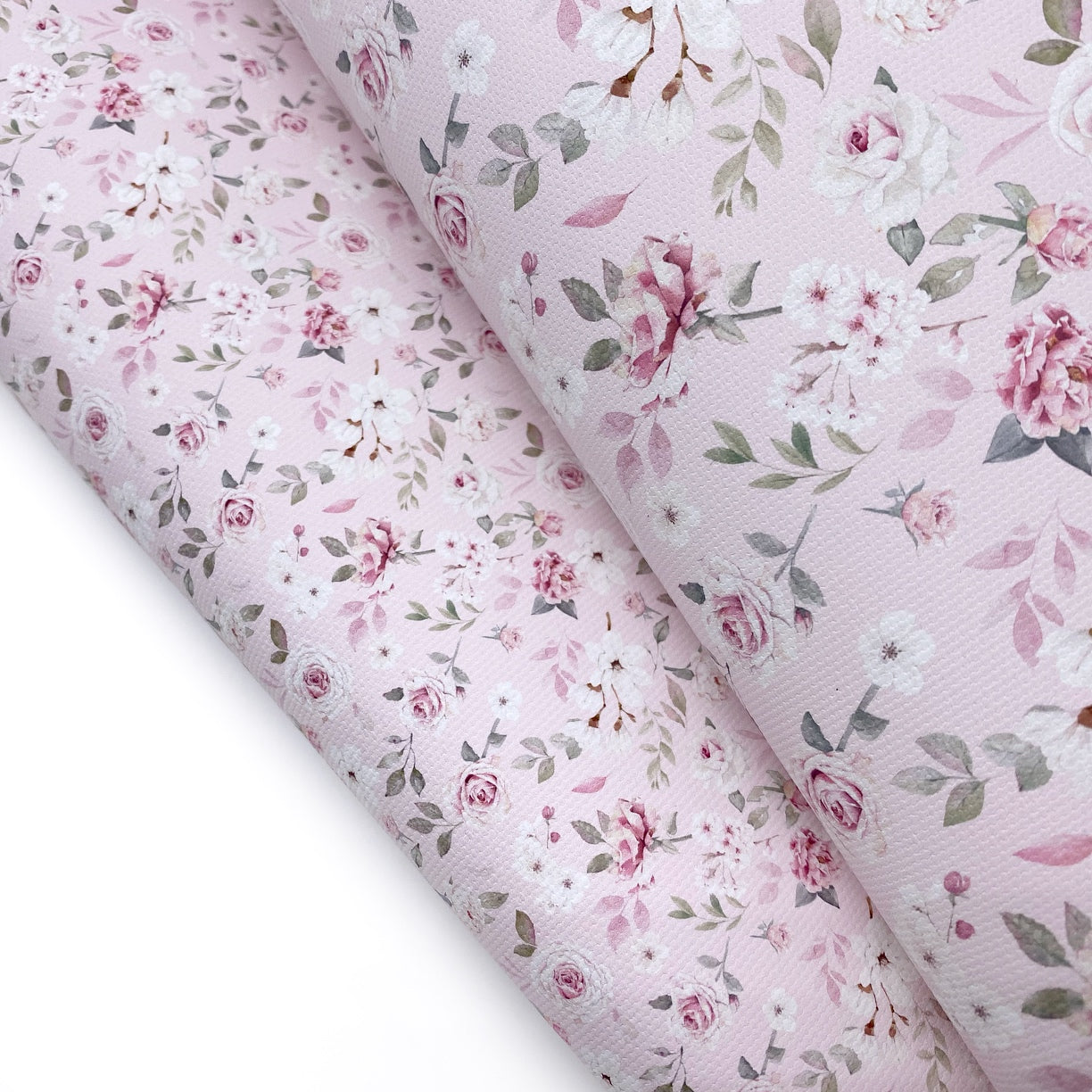 Pretty Pale Pink Florals Lux Premium Canvas Bow Fabrics