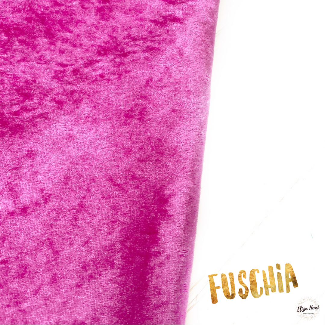 Fuschia Blossom Crushed Velvet Fabric Felt Sheets