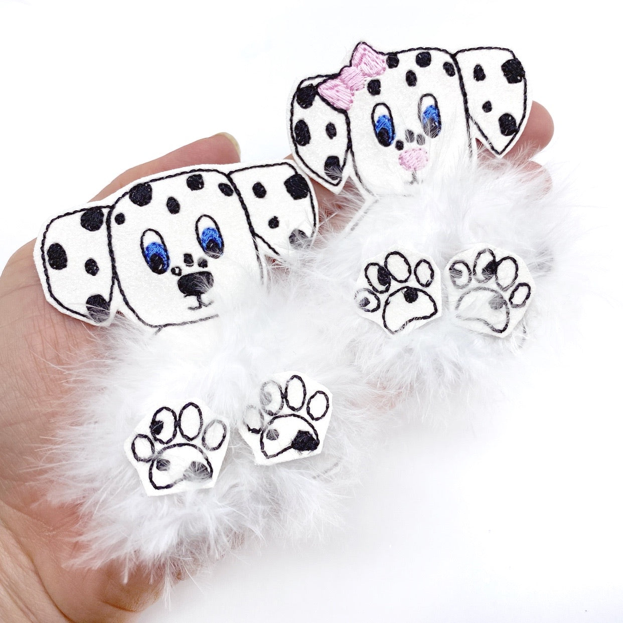 Dolly & Doodle Dalmatian- Fluffy Fur Baby Felties
