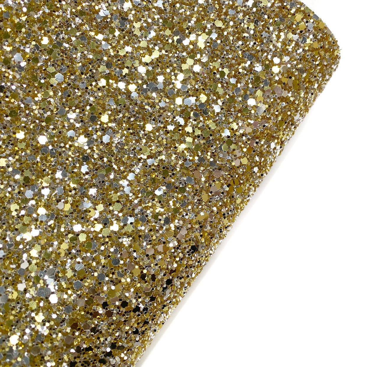 Gold & Silver Speckled Lux Premium Chunky Glitter Fabric