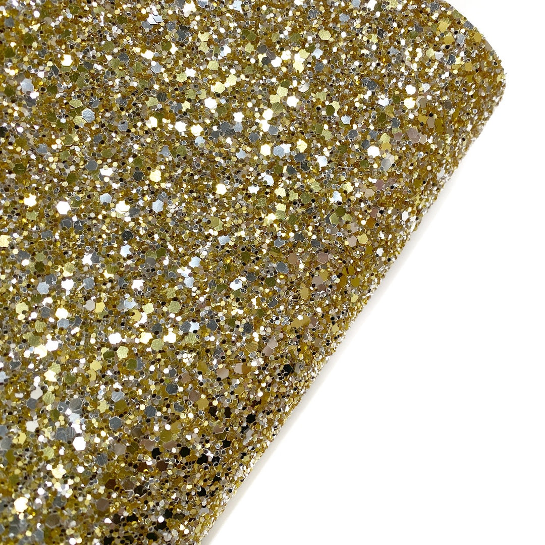 Gold & Silver Speckled Lux Premium Chunky Glitter Fabric