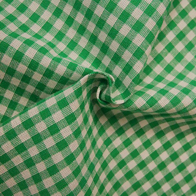 Emerald Green 1/4'' Gingham Cotton Fabric