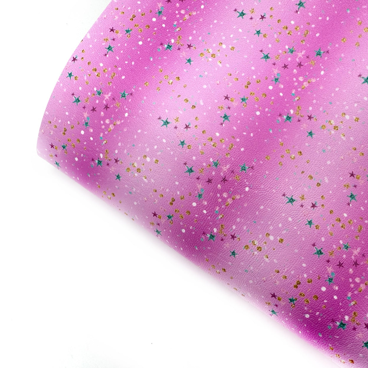Fairy Confetti Sparkles Premium Faux Leather Fabric Sheets