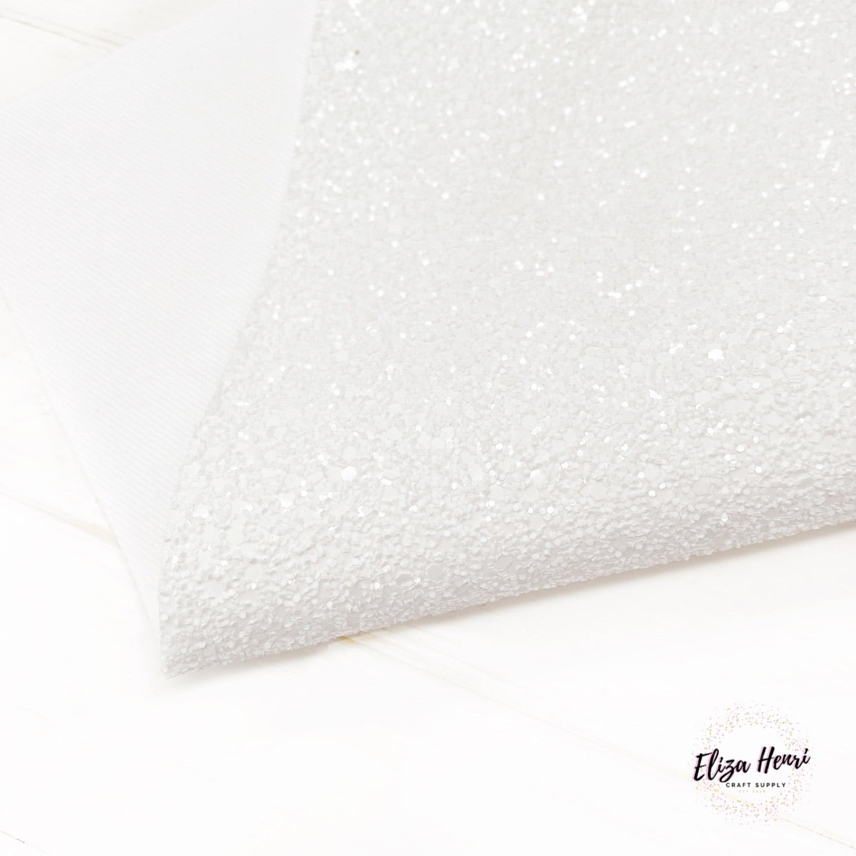 Fresh Cotton White Lux Premium Chunky Glitter Fabric