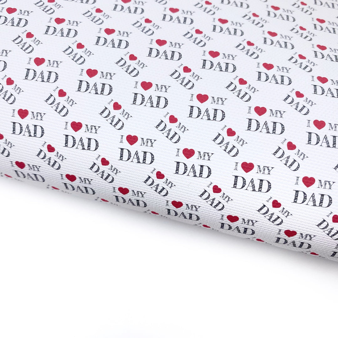 I Heart My Dad Lux Premium Canvas Bow Fabrics