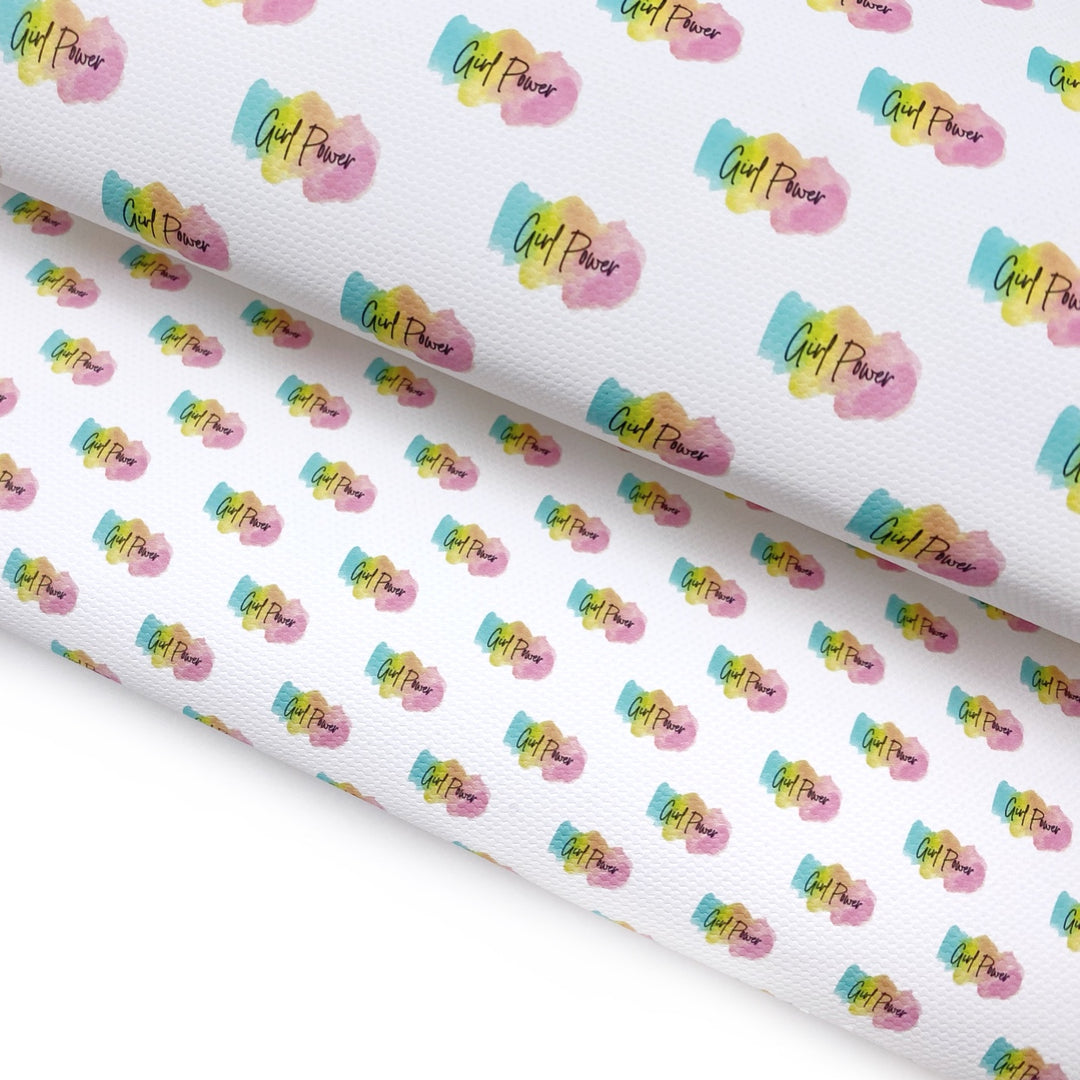 Girl Power Pastel Lux Premium Canvas Bow Fabrics