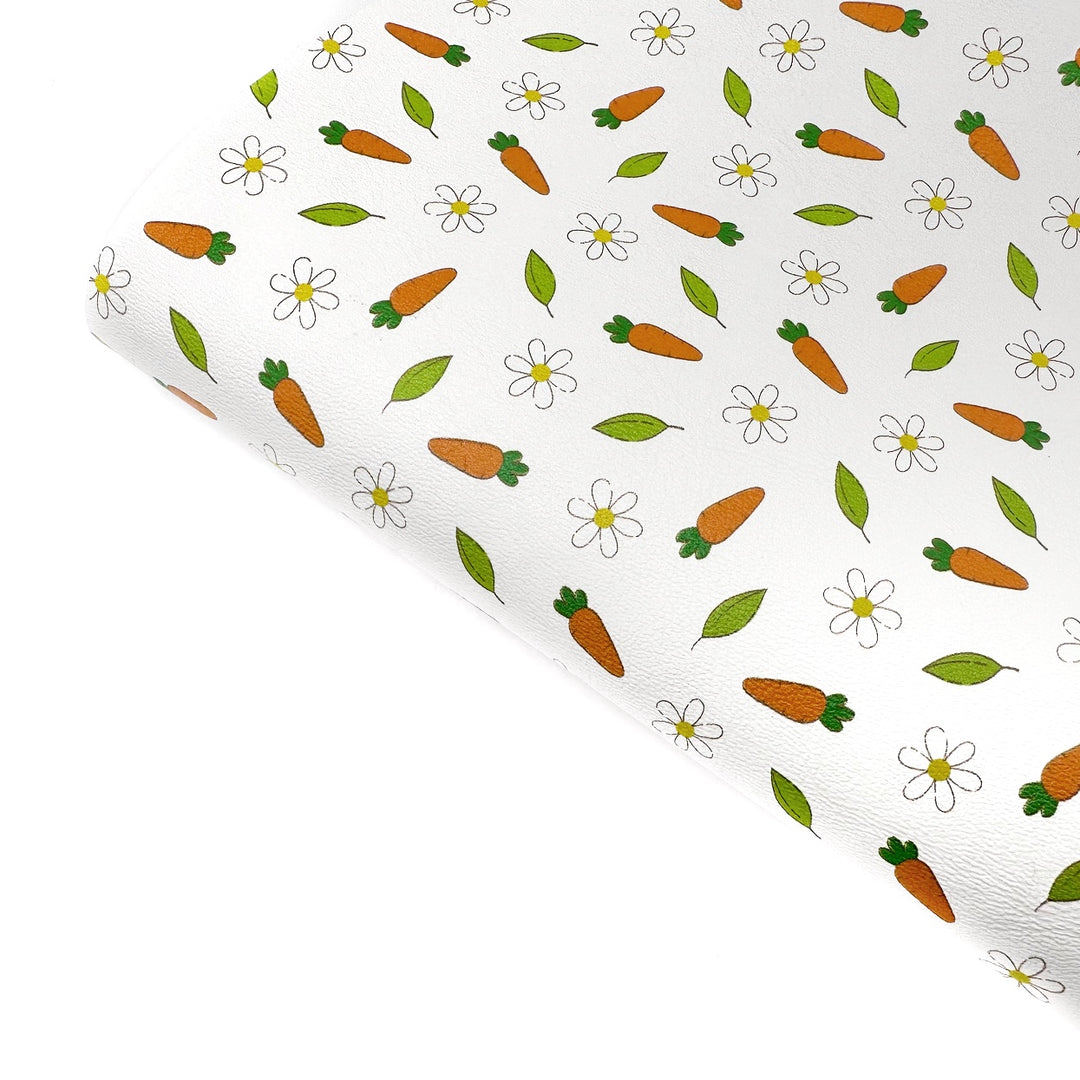 Carrots & Flowers Premium Faux Leather Fabric Sheets