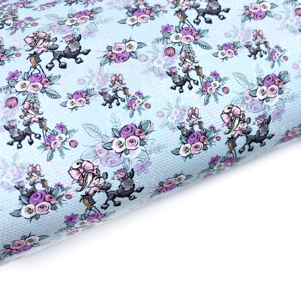 Puppy Pamper Mint Floral Lux Premium Canvas Bow Fabrics