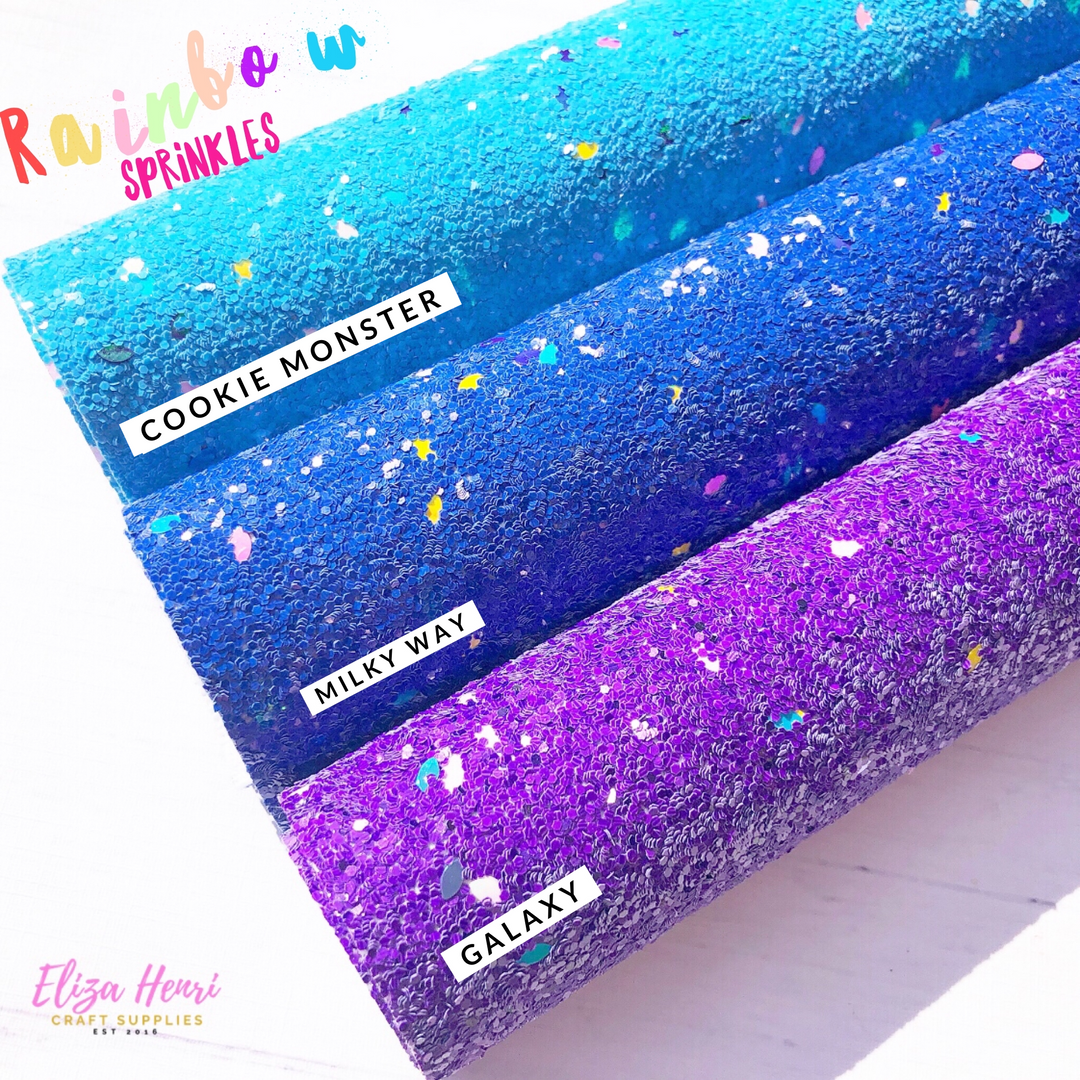 Rainbow Sprinkles Chunky Glitter Fabric