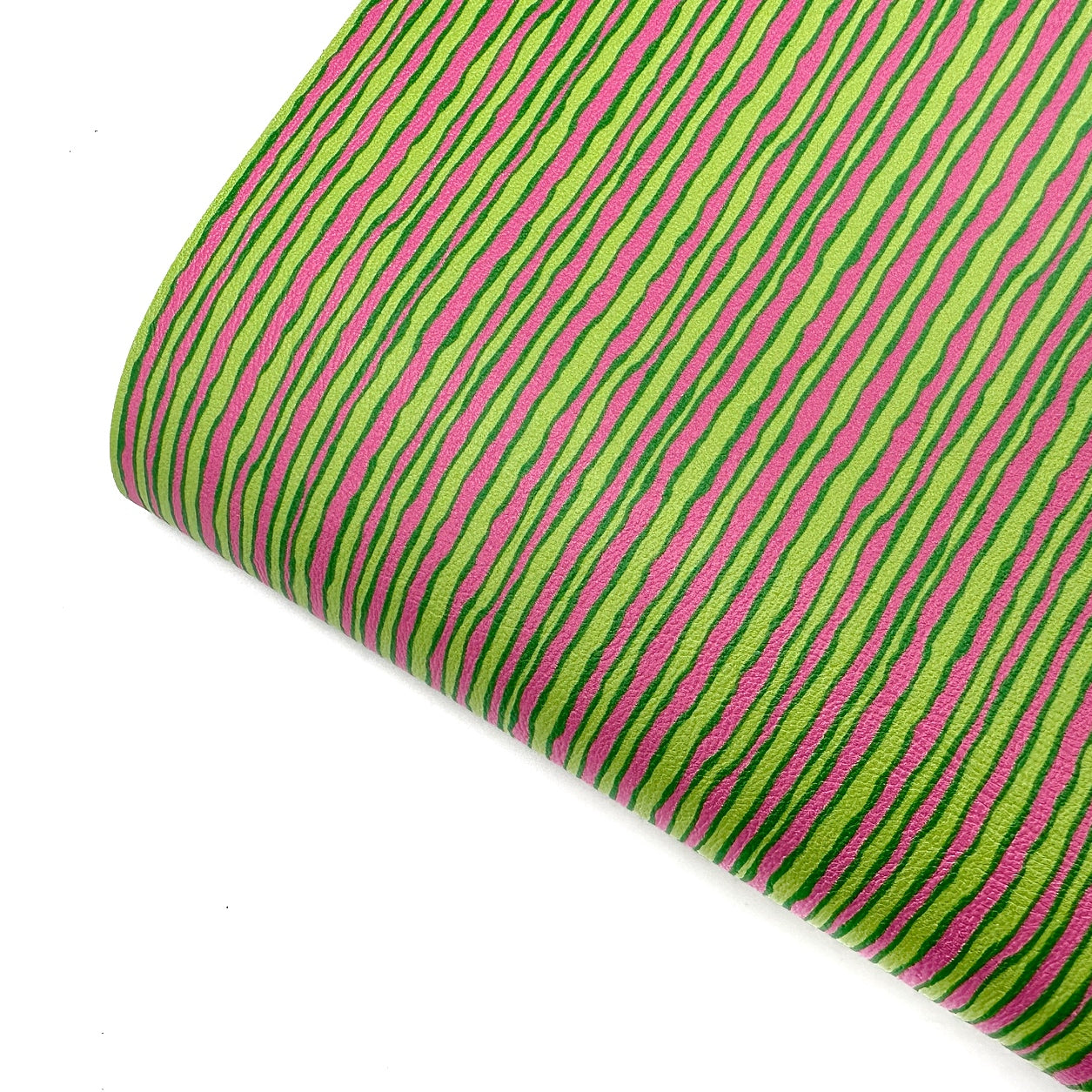 Watermelon Stripe Premium Faux Leather Fabric Sheets
